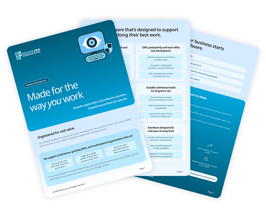 Picture of software development brochure